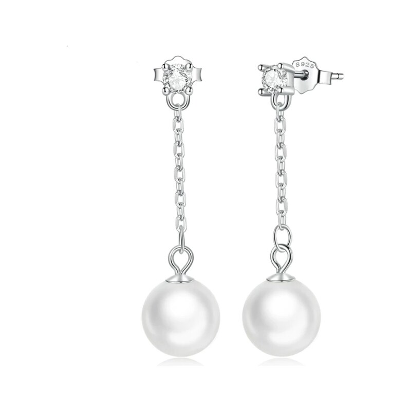 GRACE Silver Jewellery Stříbrné náušnice s perlou a zirkony Anna, 70346109