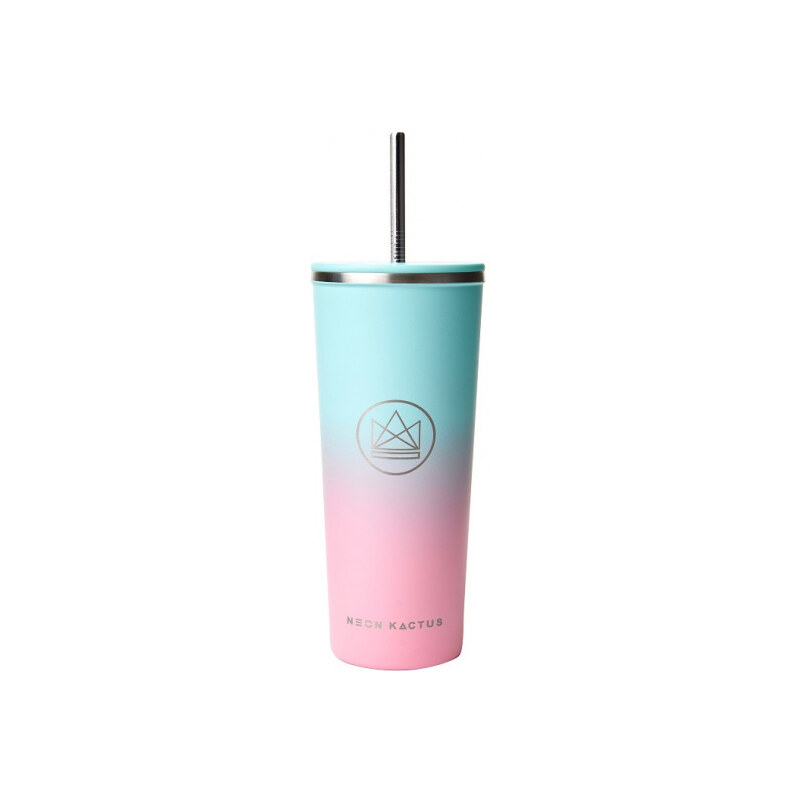 Nerezový termohrnek - pohár, 710 ml, Neon Kactus, tyrkysovo-růžový