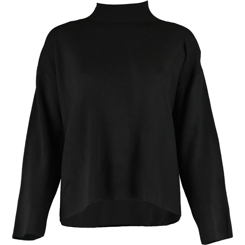 Trendyol Black Sleeve Detail Stand Up Collar Knitwear Sweater