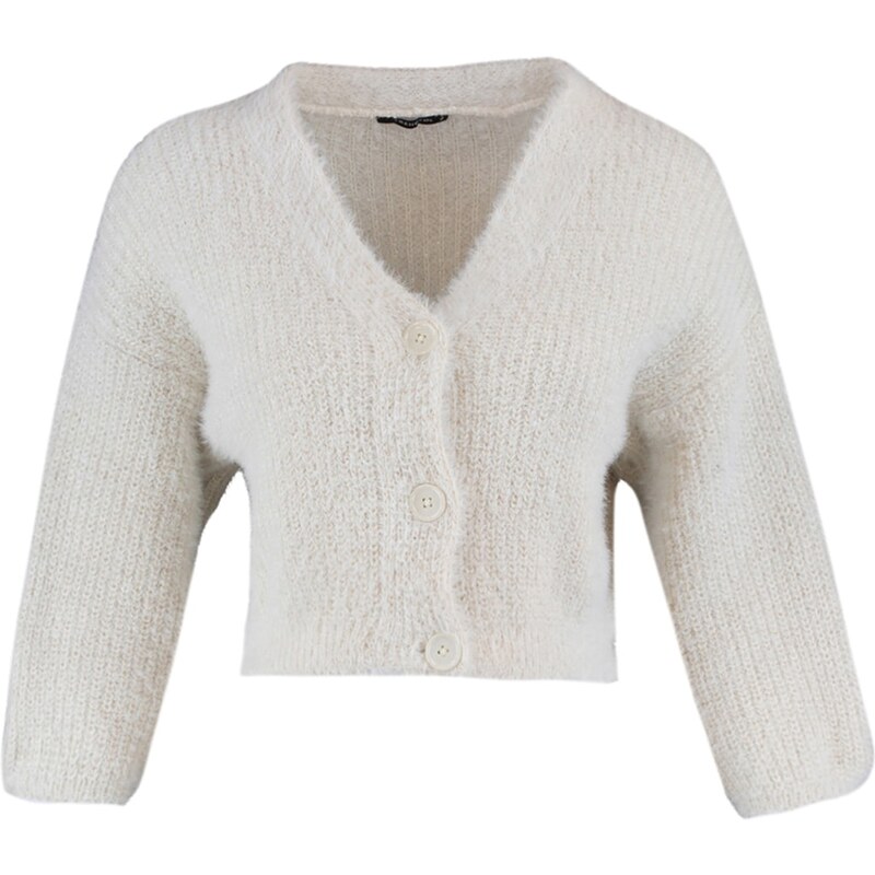 Trendyol Stone Crop Feather Knitwear Cardigan