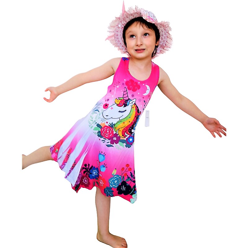Bibika Dívčí šaty Jednorožec krajka