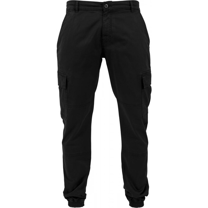 URBAN CLASSICS Washed Cargo Twill Jogging Pants - black