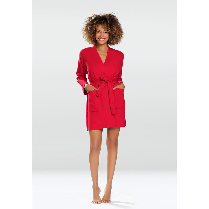 DKaren Housecoat Pola Red