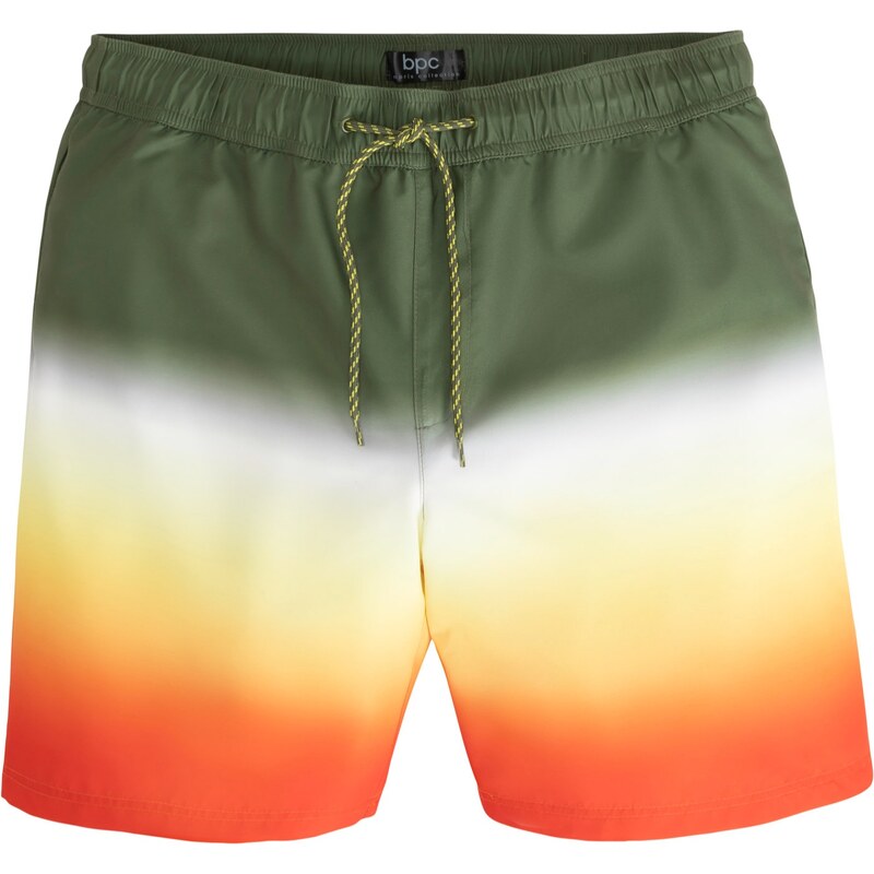 bonprix Plážové šortky s přechodem barev, z recyklovaného polyesteru Zelená
