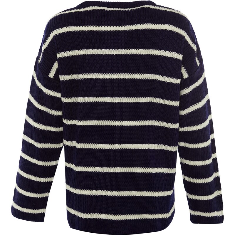 Trendyol Navy Blue Wide Fit pletený svetr