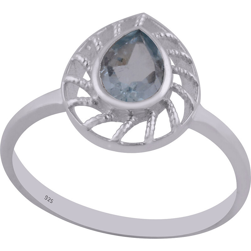 Stříbrný prsten s přírodním topazem ve tvaru kapky - Meucci SDR158