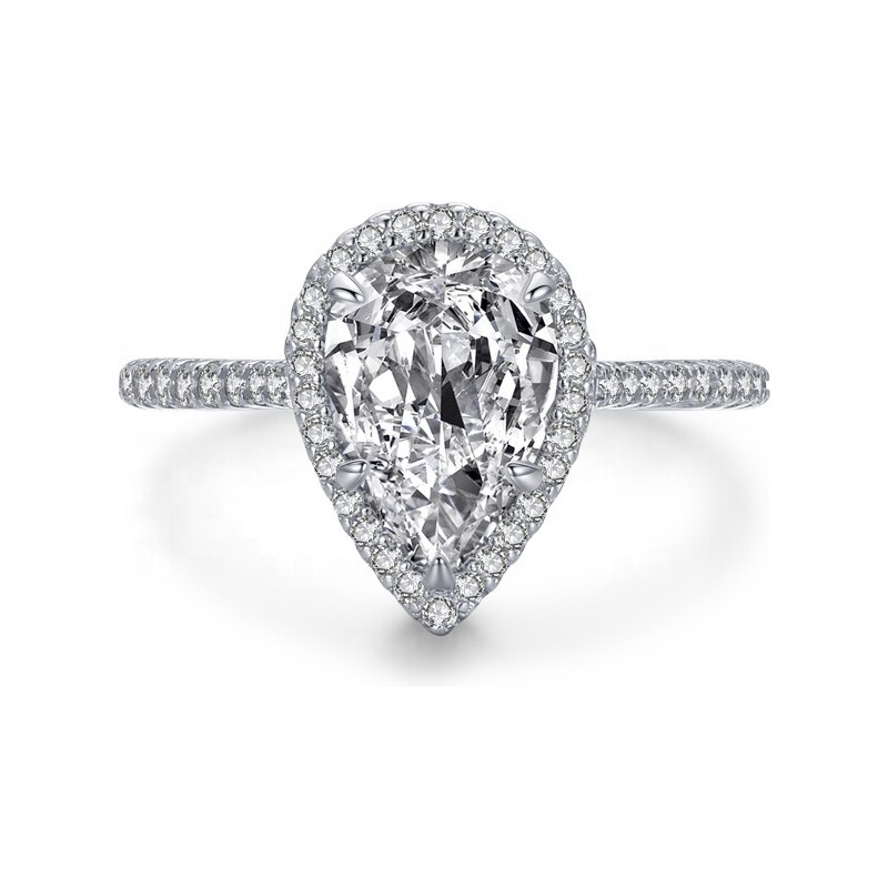 Royal Fashion stříbrný rhodiovaný prsten Třpytivá kapka HA-JZ1477-SILVER