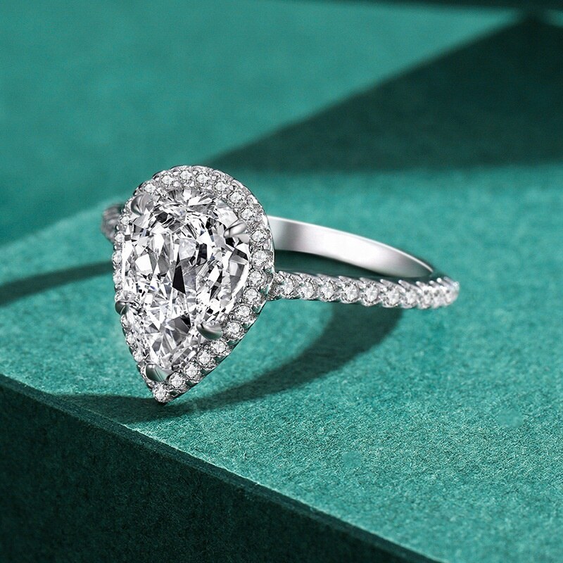 Royal Fashion stříbrný rhodiovaný prsten Třpytivá kapka HA-JZ1477-SILVER