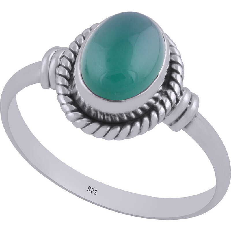 Stříbrný prsten s přírodním onyxem a lemováním - Meucci SDR187