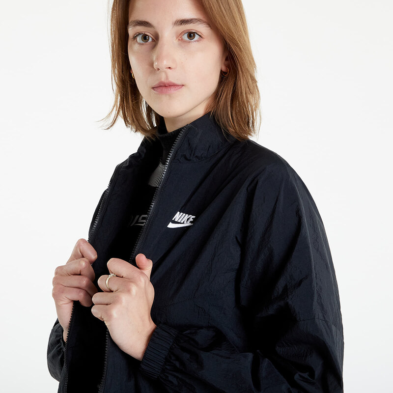 Dámská bunda Nike NSW Essential Wr Woven Jacket Black/ Black/ White