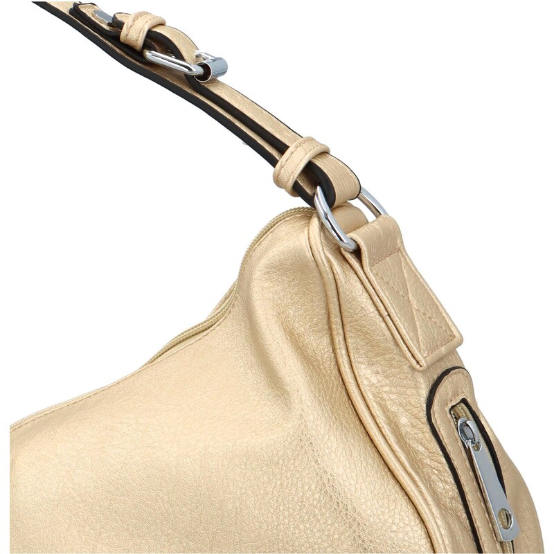 BAGS Příjemná dámská koženková kabelka na rameno Sula, zlatá