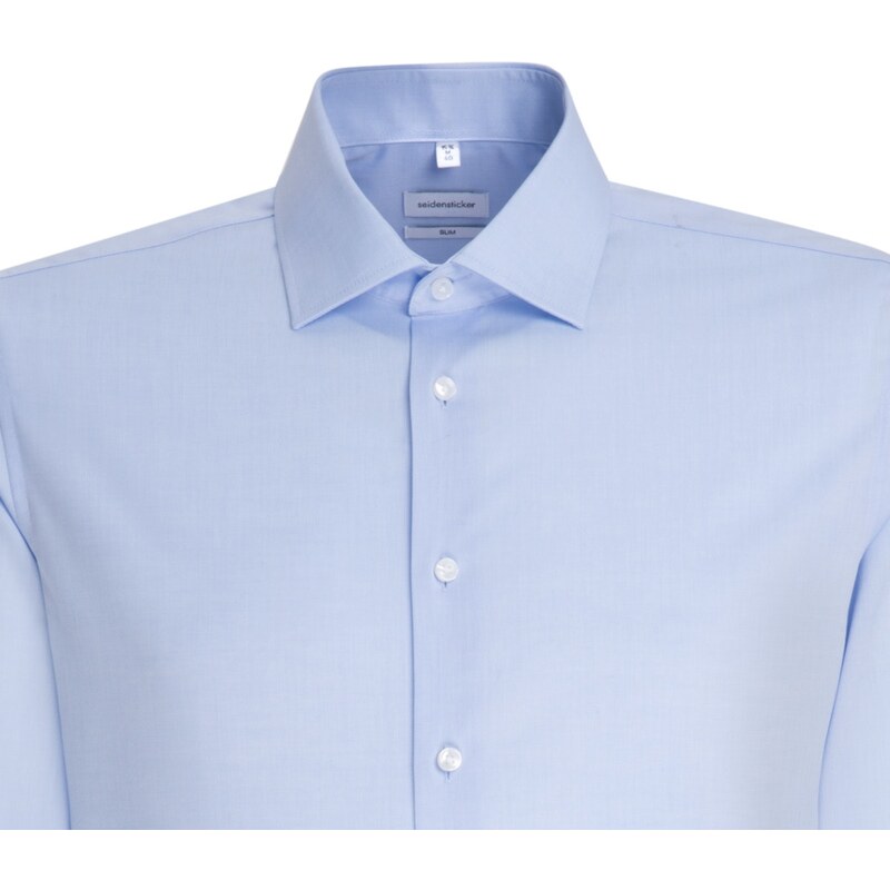 Pánská světle modrá nežehlivá košile Slim fit s dlouhým rukávem Seidensticker