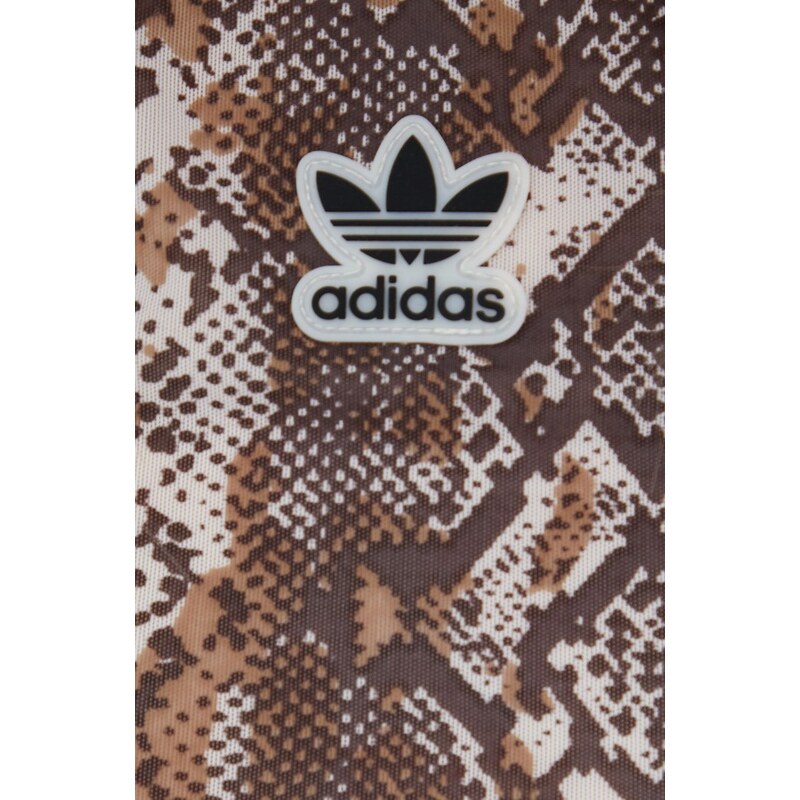 Tričko s dlouhým rukávem adidas Originals HT5993 hnědá barva, s pologolfem, HT5993-WONWHI