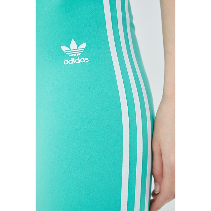 Kraťasy adidas Originals Adicolor HE9503 dámské, zelená barva, s aplikací, high waist, HE9503-HIREGR
