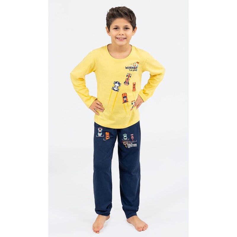 Vienetta Kids Dětské pyžamo dlouhé Formule - světle modrá