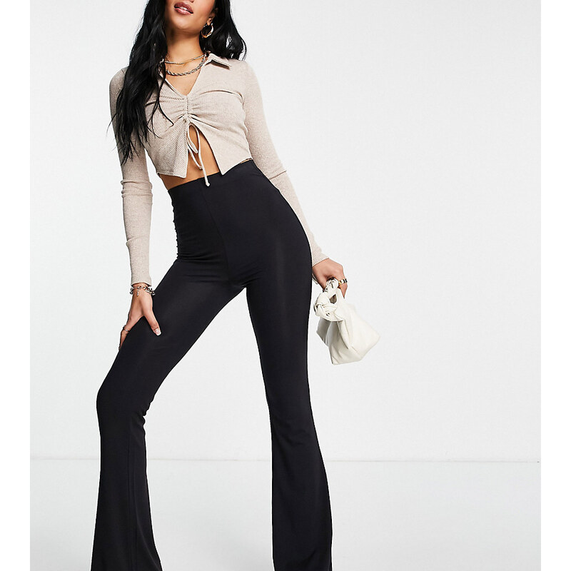 ASOS Tall ASOS DESIGN Tall kick flare trouser in black 115509536
