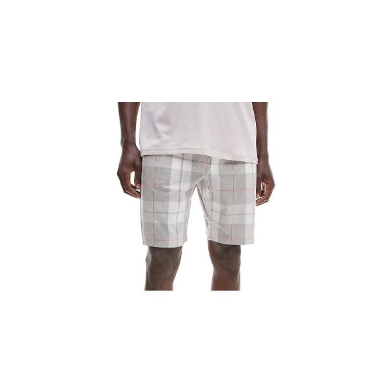 Pánské kraťasy na spaní NM2179E 1MQ - šedá/bílá - Calvin Klein