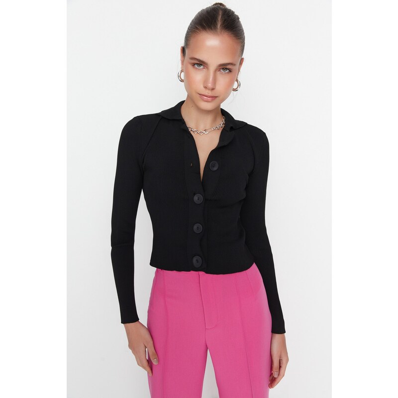 Trendyol Black Basic Knitwear Cardigan