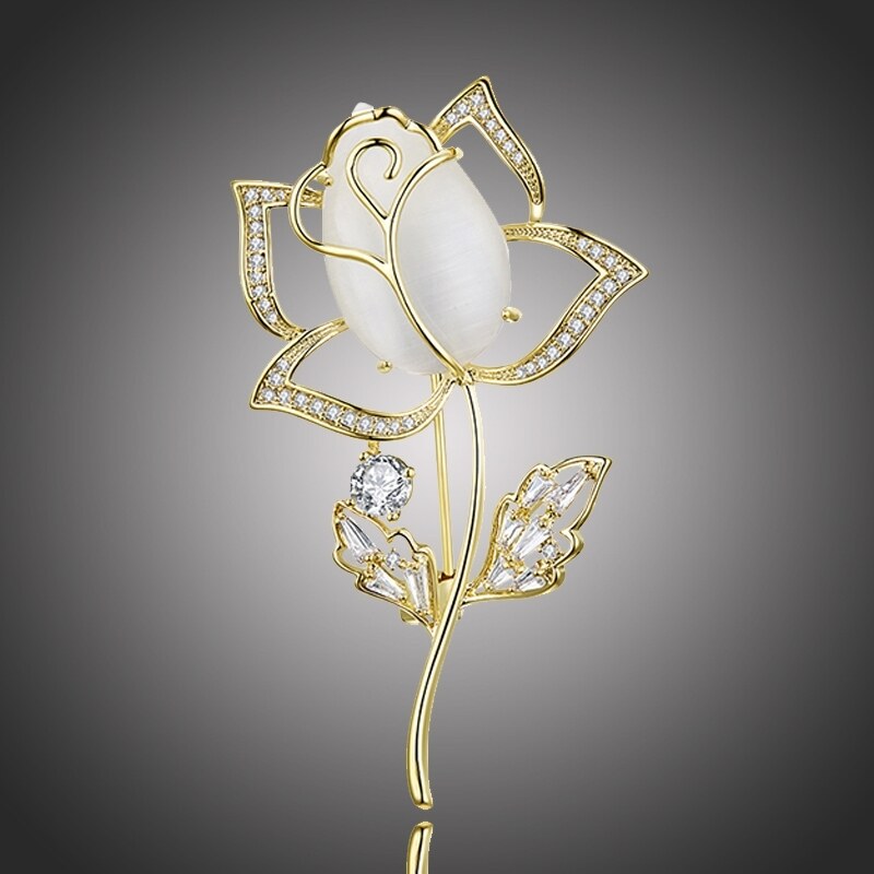 Éternelle Brož Swarovski Elements Catherina Gold - květina 61181065