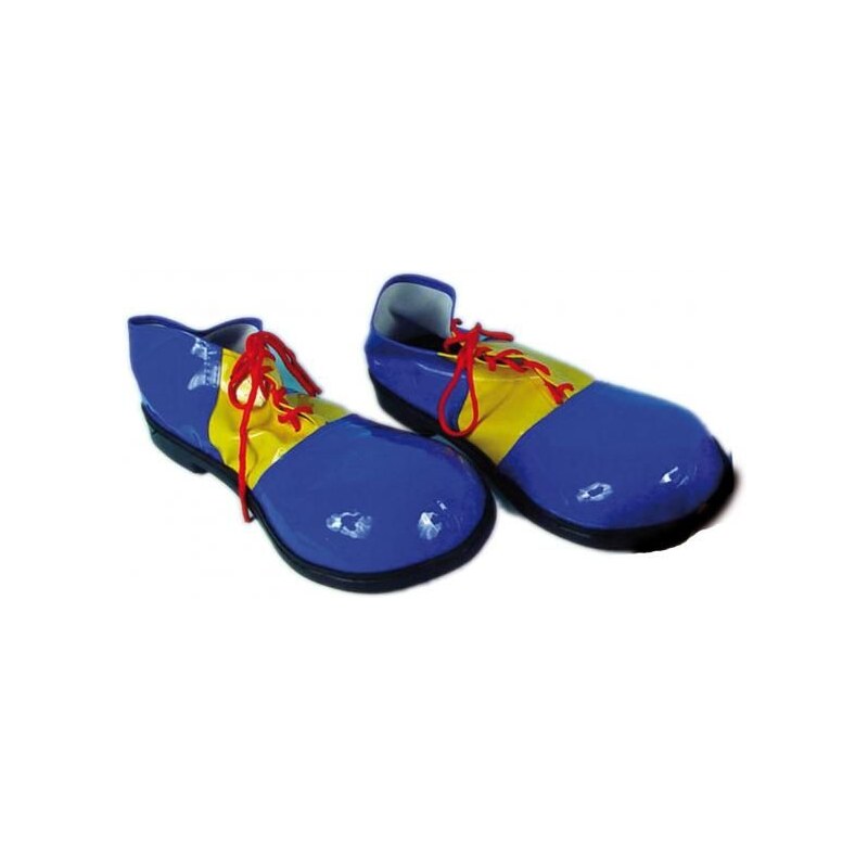 Dětské klaunské boty modro-žluté