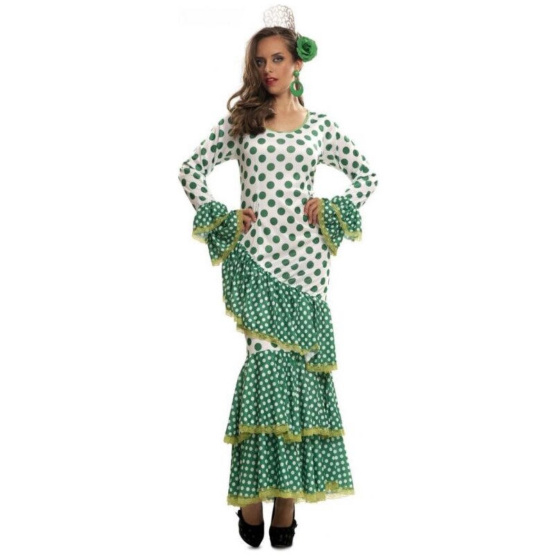 Kostým Tanečnice flamenga zelená Velikost M/L 42-44