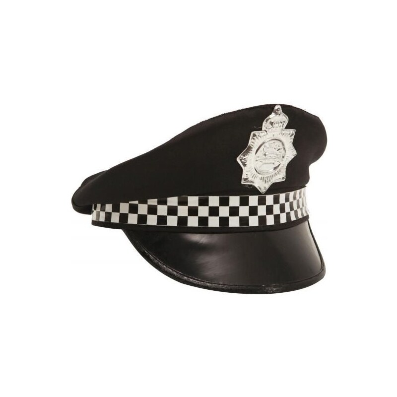 Čepice Policajt černobílá stuha