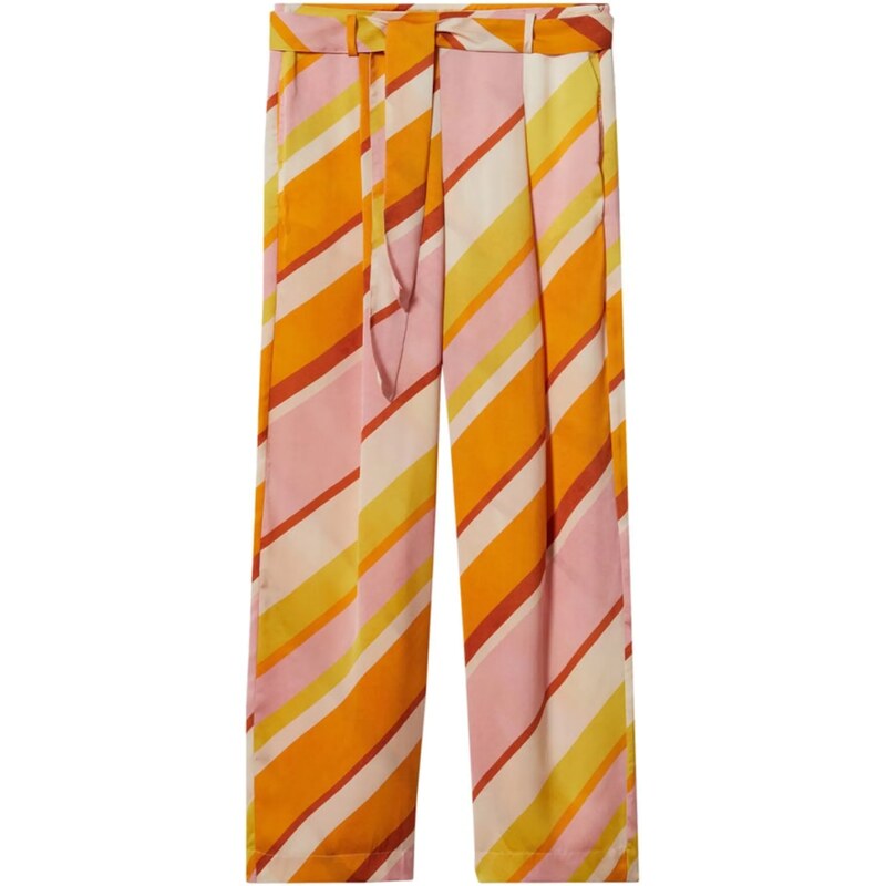 MANGO Kalhoty se sklady v pase Odilia žlutá / oranžová / růžová