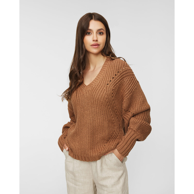 Lněný svetr JOSLIN PAYTON LINEN COTTON KNIT