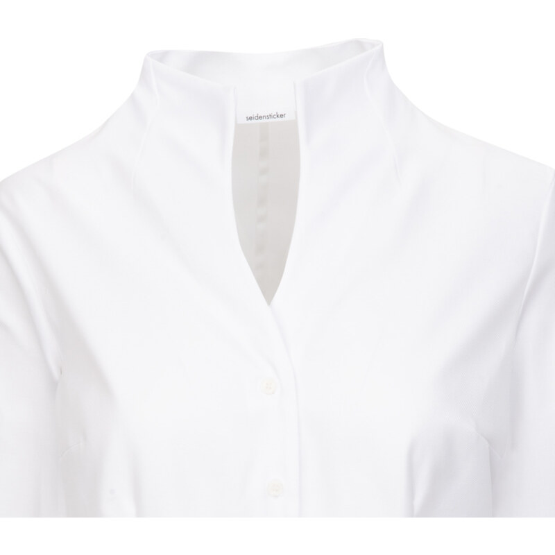 Dámská nežehlivá bílá košile Slim fit s dlouhým rukávem Seidensticker