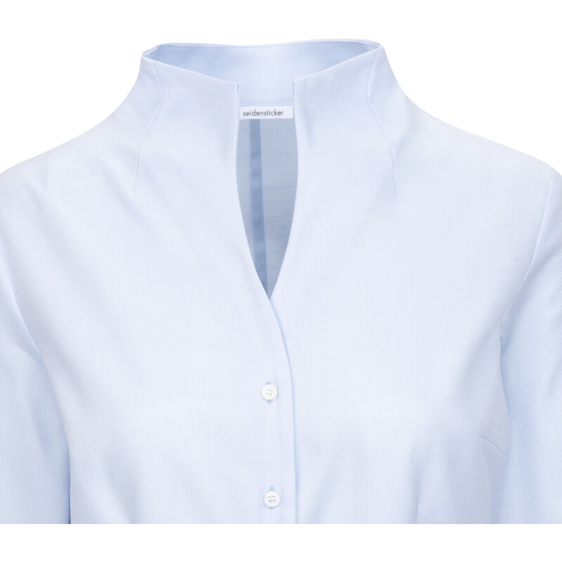Dámská světle modrá nežehlivá košile Slim fit s dlouhým rukávem Seidensticker