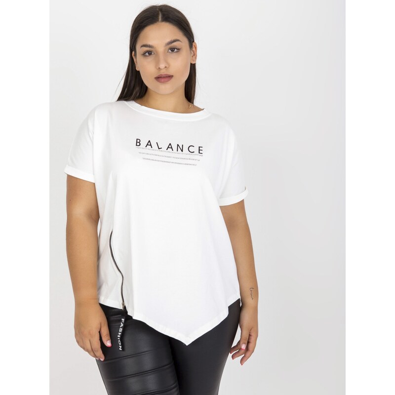 RELEVANCE BÍLÉ TRIČKO "BALANCE" SE ZIPEM NA BOKU --WHITE Bílá