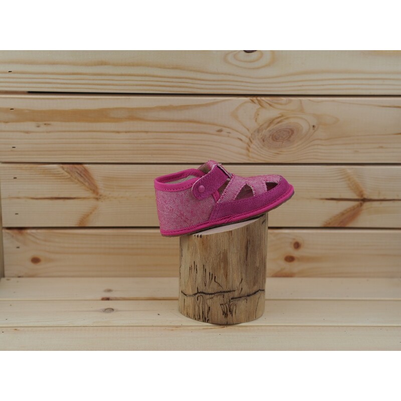 Pegres "Bosé" textilní sandálky růžové