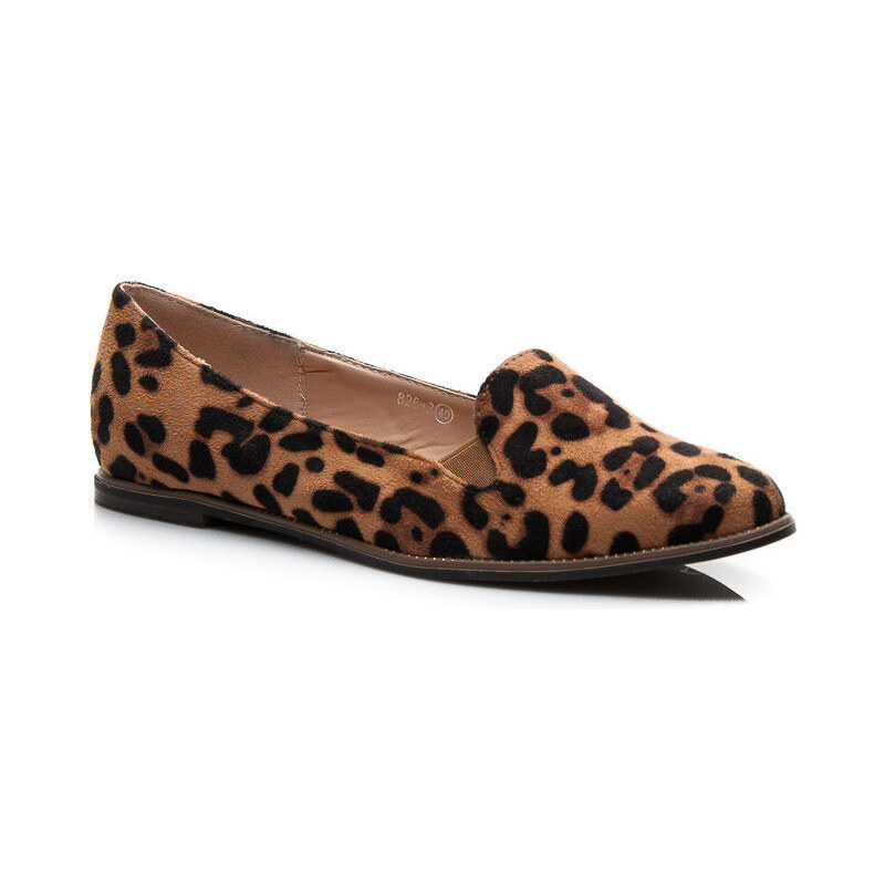 BESTELLE Semišové leopardí balerínky - 826-3LE / S3-99P