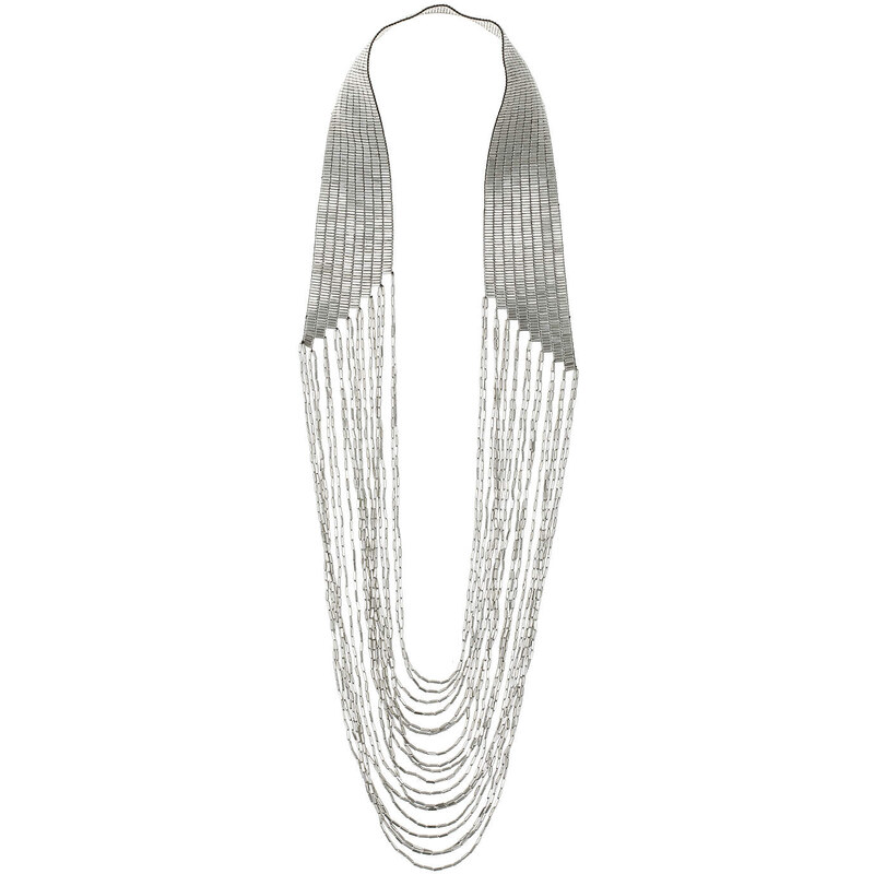 Topshop Metal Beaded Drape Necklace