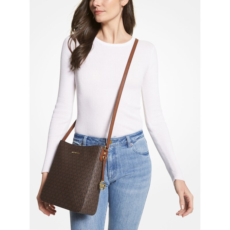 Michael Kors Jet Set Travel Large Logo Messenger Brown