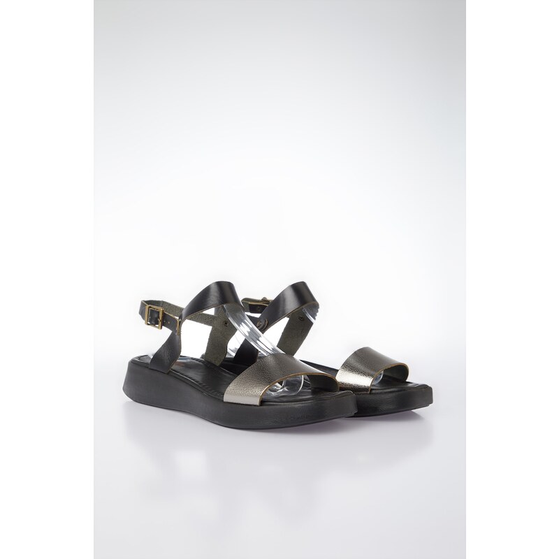 Yaya by Hotiç Women's Black Genuine Leather Sandals