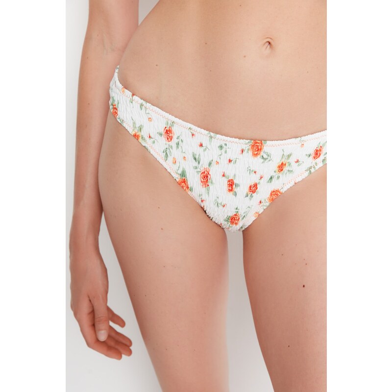 Trendyol Crispy Floral Patterned Gype Low Waist Bikini Bottom