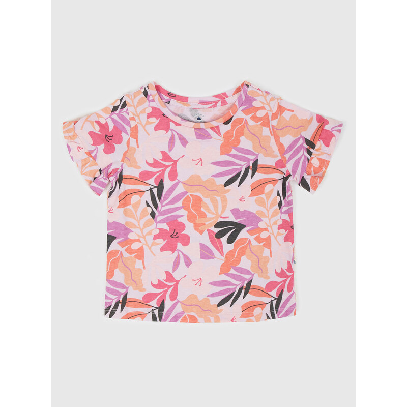 GAP Dětské květované tričko Růžová