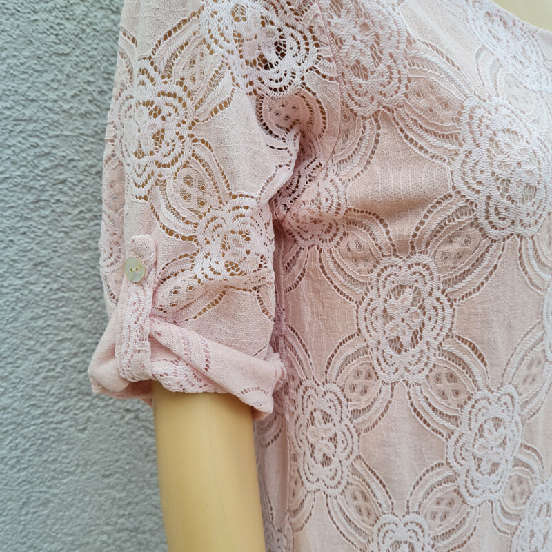 Dolce Moda Dámské krajkové šaty 0134 - staro-růžové