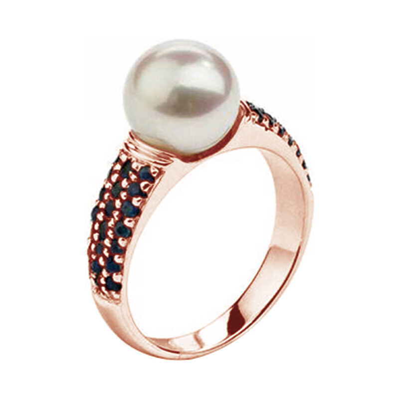 Eppi Zlatý prsten s perlou a safíry Bahuputri