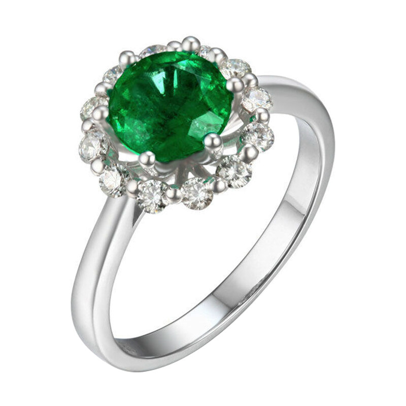 Eppi Smaragd v diamantovém prstenu Maceo