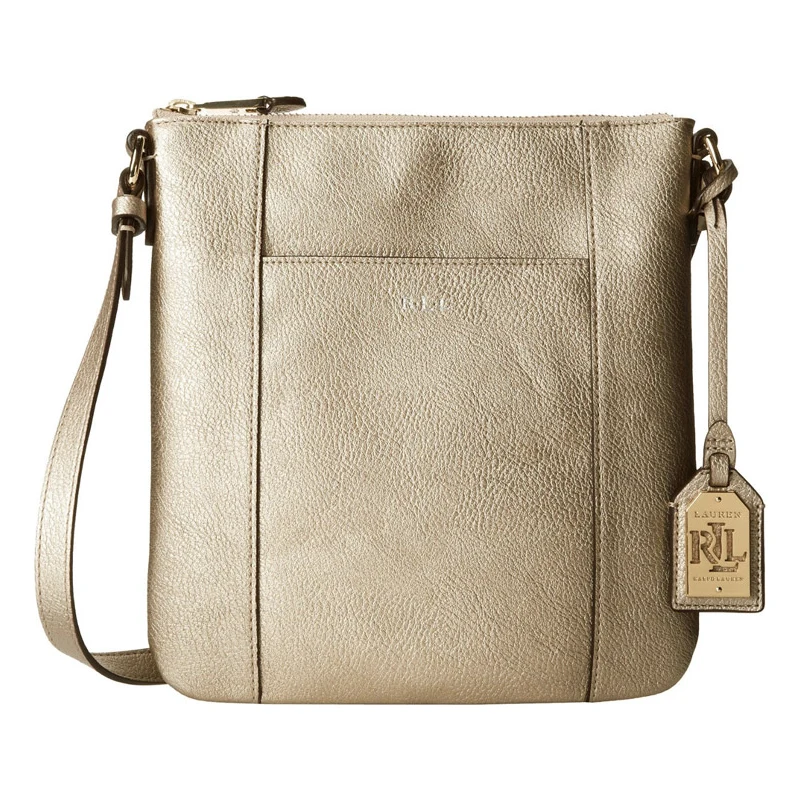 Zlatá kožená kabelka Ralph Lauren Aiden crossbody GLAMI.cz