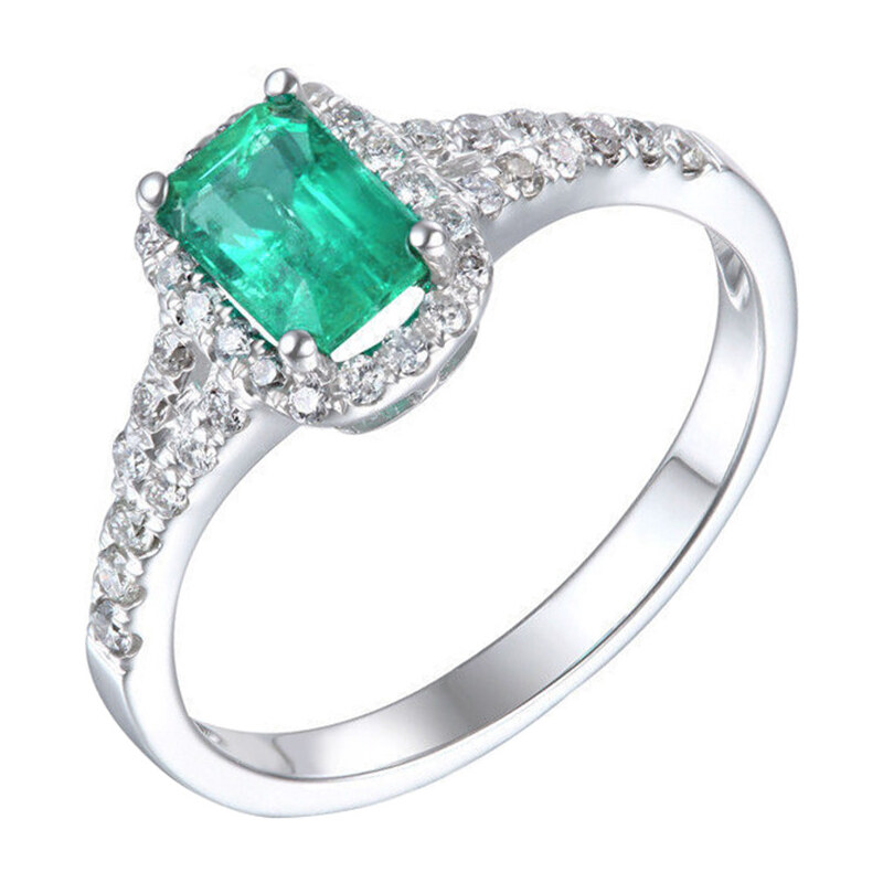 Eppi Zlatý prsten se smaragdem a diamanty Abbey