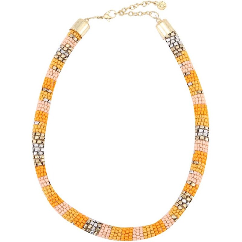 Růžovo-oranžový náhrdelník Pieces Jaya