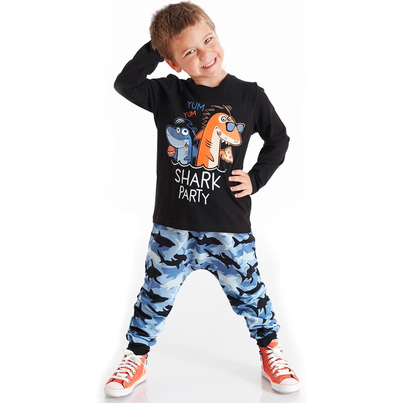 Denokids Shark Party Boys T-shirt Pants Suit