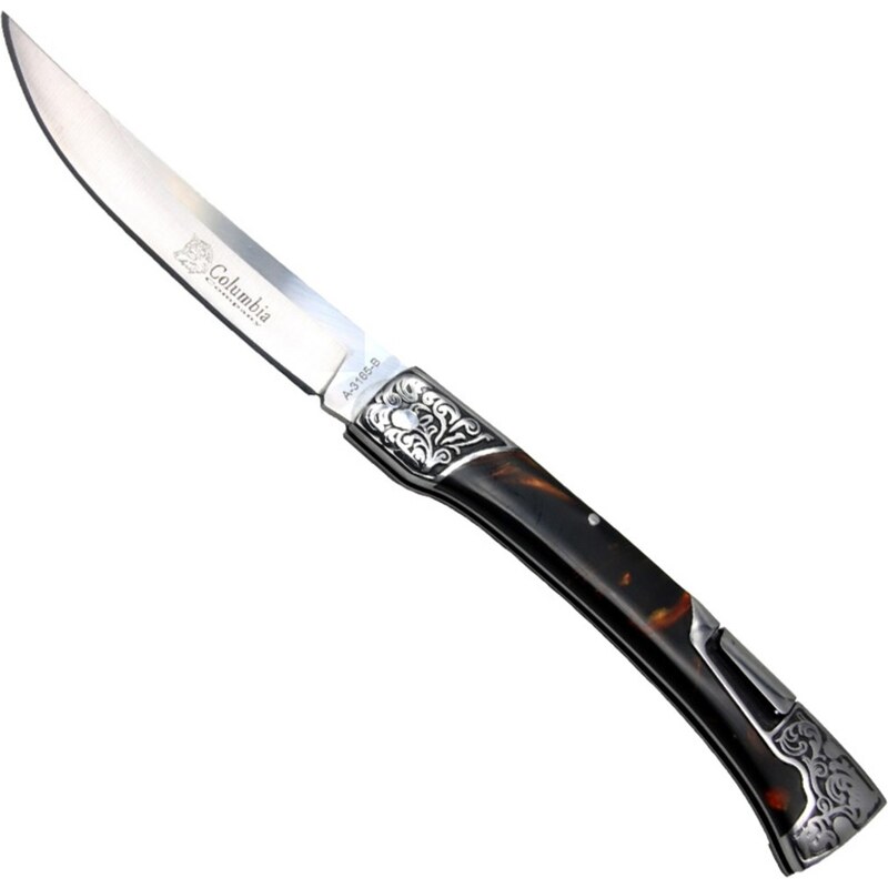 Outdoorový skládací nůž COLUMBIA 23,8cm/13cm Černácm/Hnědá