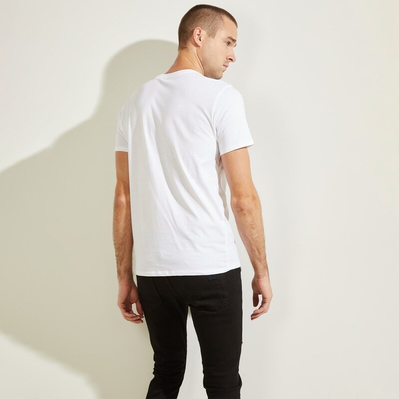 Pánské Tričko GUESS SS BSC APEX TEE MBBI40KAVR0-G011 – Bílá