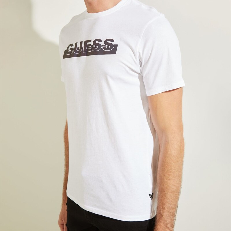 Pánské Tričko GUESS SS BSC APEX TEE MBBI40KAVR0-G011 – Bílá