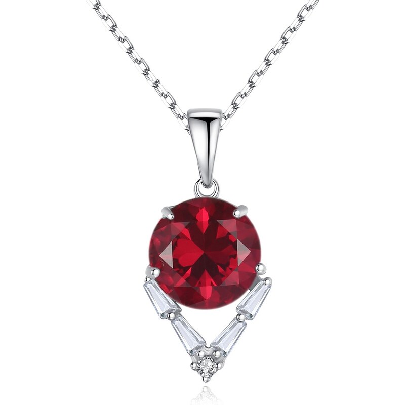 Linda's Jewelry Stříbrný náhrdelník Red & Crystal Ag 925/1000 INH178