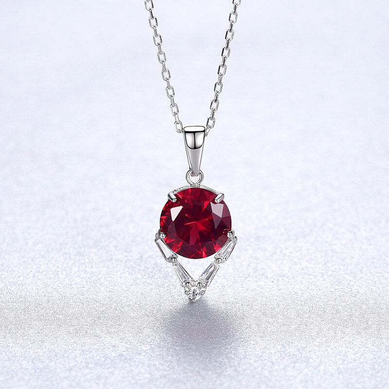 Linda's Jewelry Stříbrný náhrdelník Red & Crystal Ag 925/1000 INH178